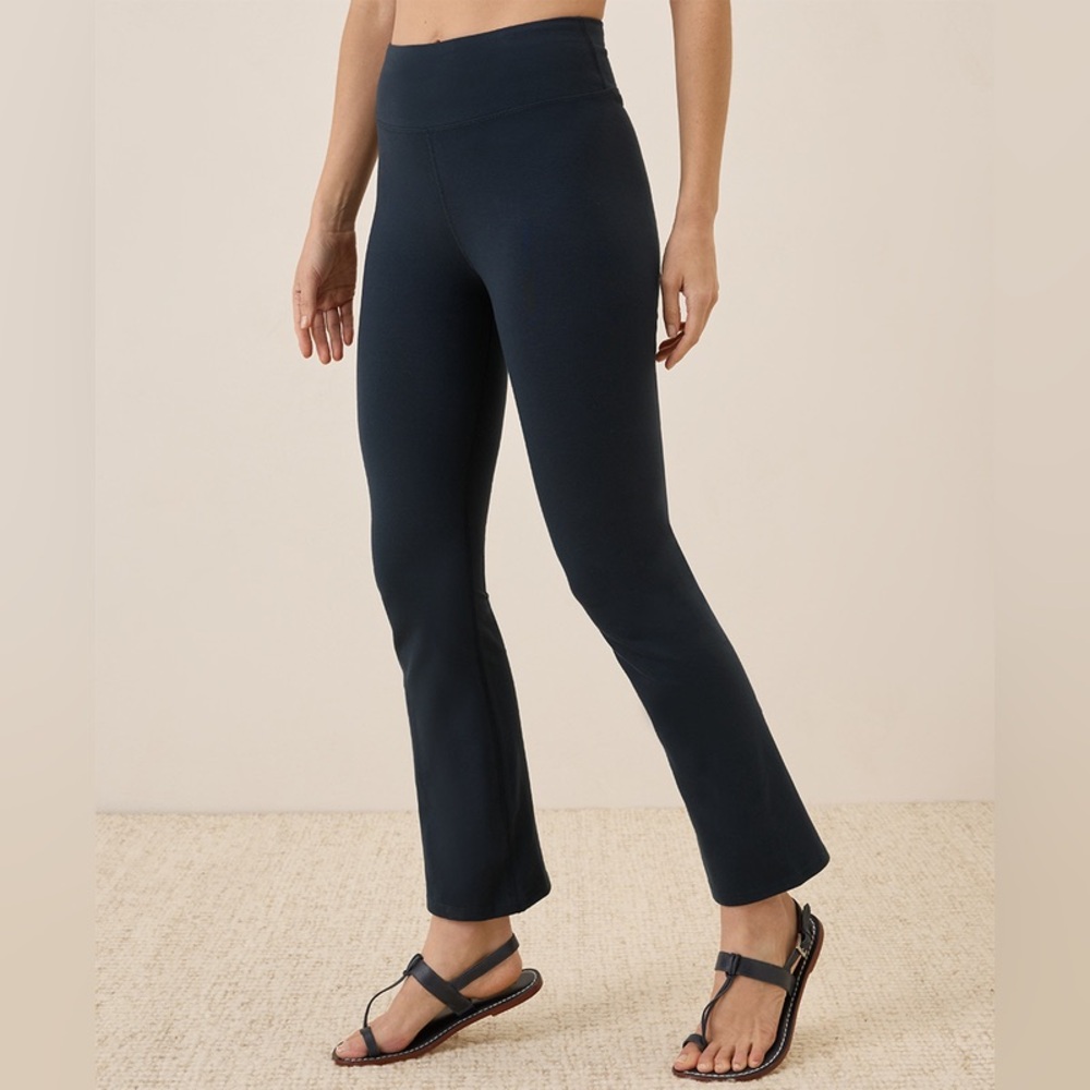 Pact Midnight Blue (Navy) Organic Cotton On the Go-To Cropped Boot Cut Leggings